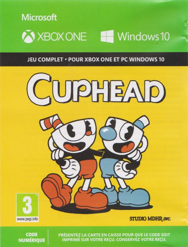 Extras for Cuphead (Windows Apps and Xbox One): Download Instructions Flyer - Front