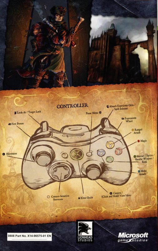 Manual for Fable II (Xbox 360): Back