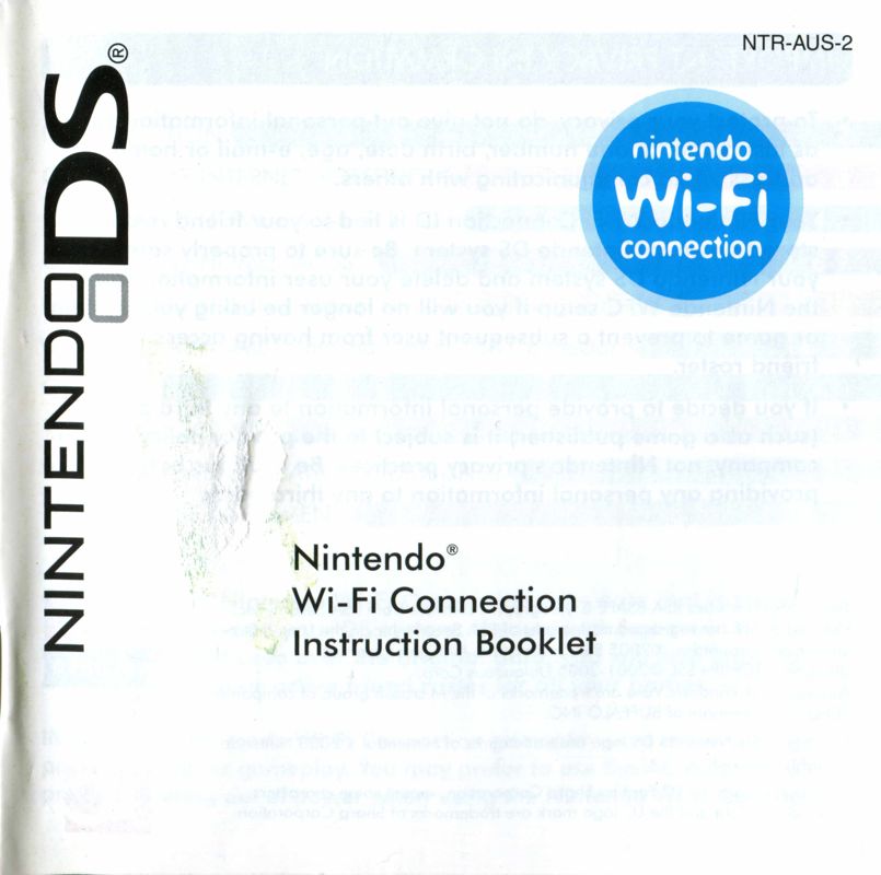 Extras for Animal Crossing: Wild World (Nintendo DS): Wifi booklet - front