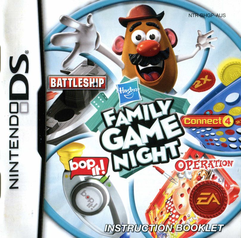 Manual for Hasbro Family Game Night (Nintendo DS): Front