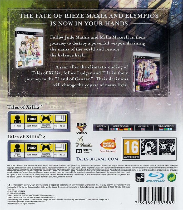 Tales of Xillia / Tales of Xillia 2 cover or packaging material - MobyGames