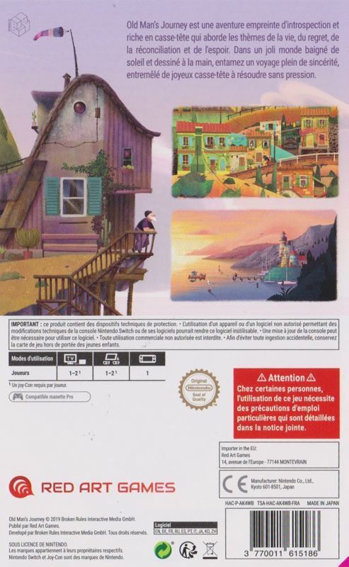 Back Cover for Old Man's Journey (Nintendo Switch)