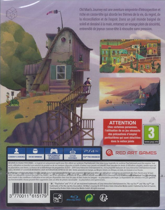 Back Cover for Old Man's Journey (PlayStation 4)