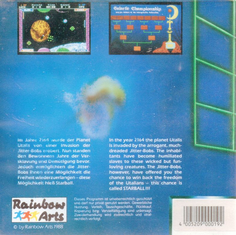 Back Cover for Spaceball (Commodore 64) (Cassette release)