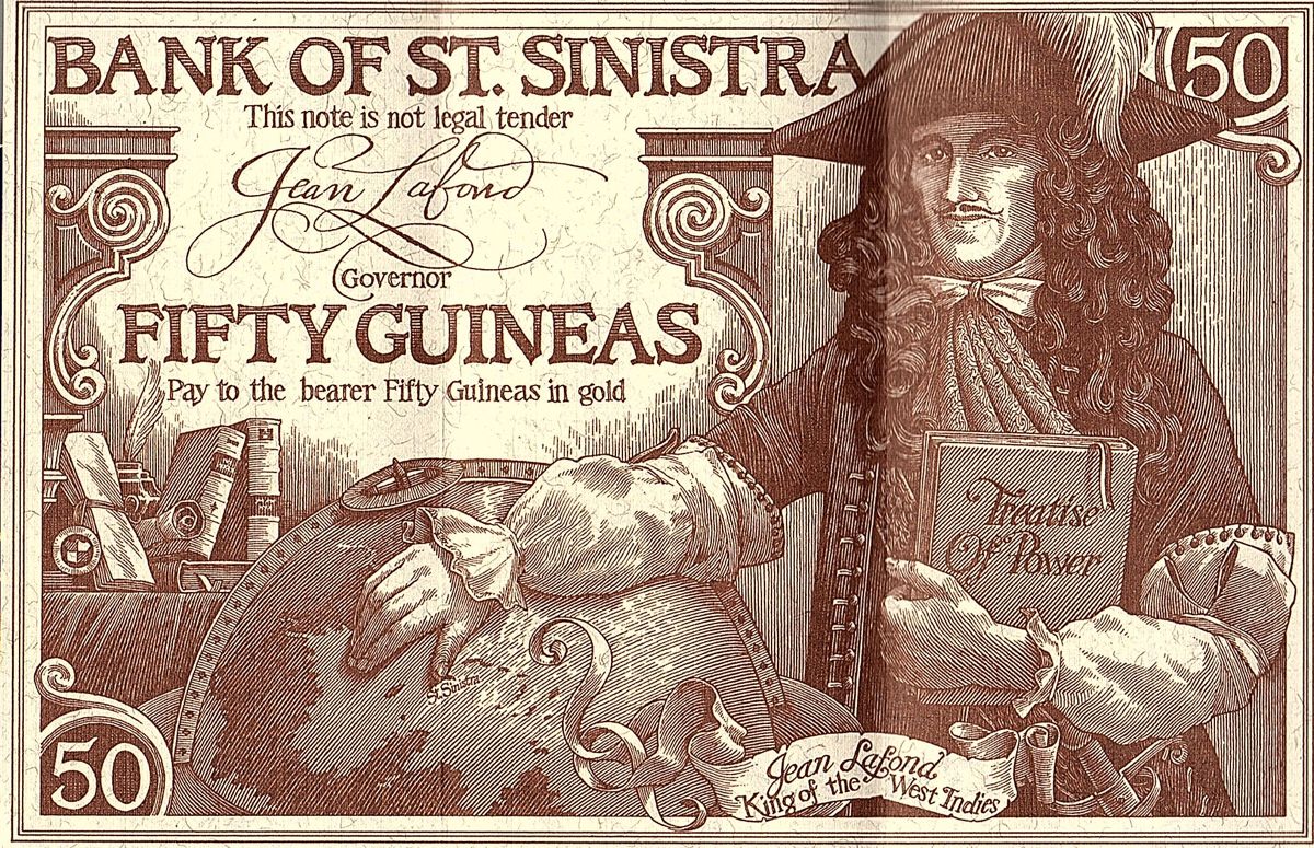 Extras for Plundered Hearts (DOS): Fifty Guineas Note (Front)