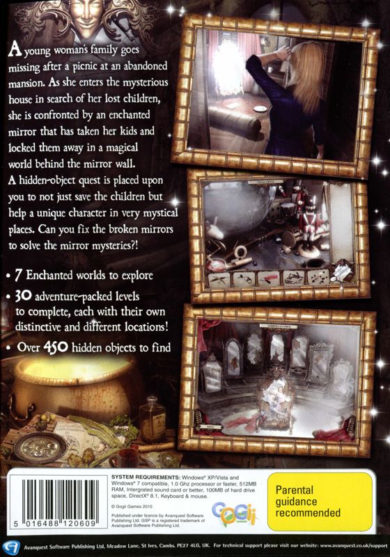 Back Cover for The Mirror Mysteries (Windows)