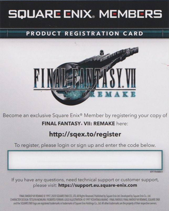 Final Fantasy VII: Remake cover or packaging material - MobyGames