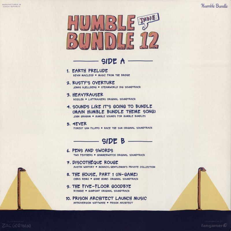 Soundtrack for Humble Indie Bundle 12 (Linux and Macintosh and Windows) (Humble Indie Bundle 12 Entertainment System): LP sleeve - Back