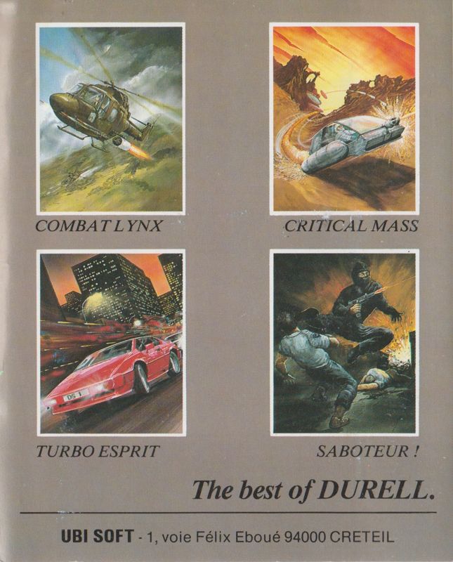 Back Cover for Durell Big 4 (Amstrad CPC)