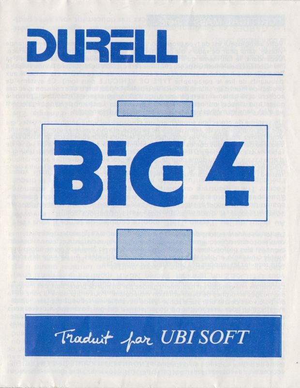 Manual for Durell Big 4 (Amstrad CPC): Front (16-page/8-folded)