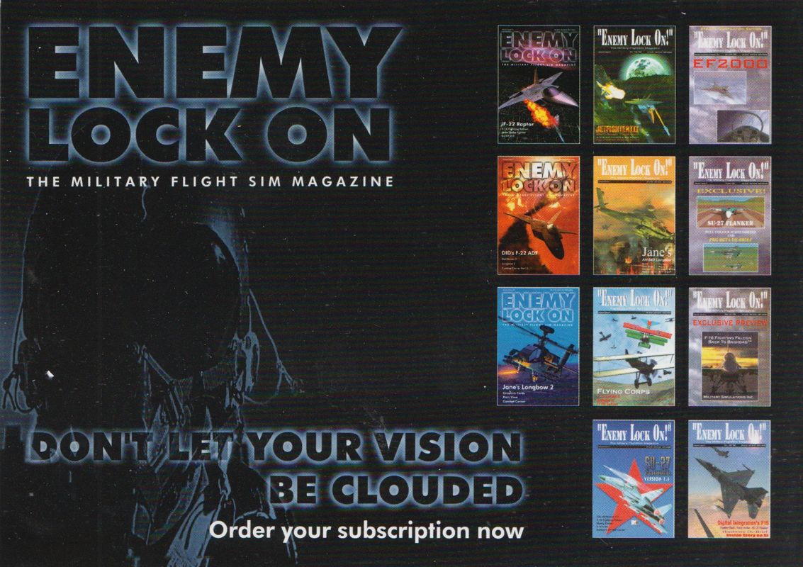 Advertisement for Jane's Combat Simulations: Longbow 2 (Windows): Enemy Lock On Postcard - Front