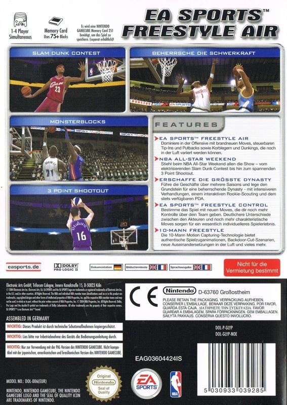 Back Cover for NBA Live 2005 (GameCube)