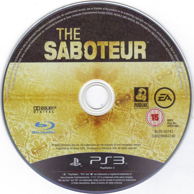 Media for The Saboteur (PlayStation 3)