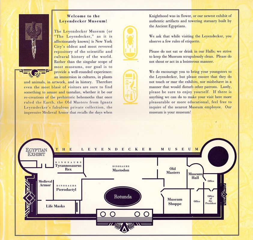 Extras for The Dagger of Amon Ra (DOS) (3.5" disk release (v1.1)): Leyendecker Map