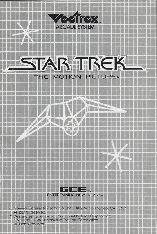 Manual for Star Trek: The Motion Picture (Vectrex)
