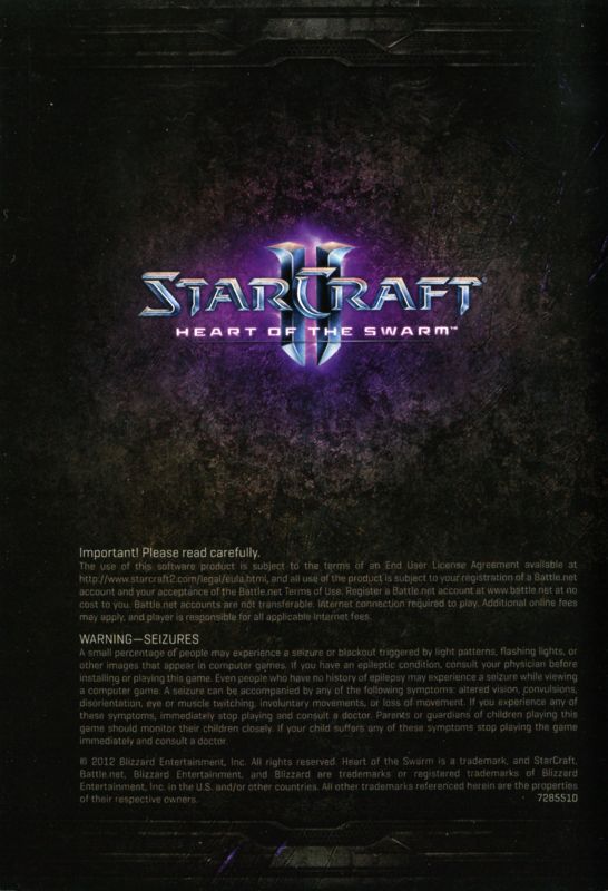 Manual for StarCraft II: Heart of the Swarm (Macintosh and Windows): Back