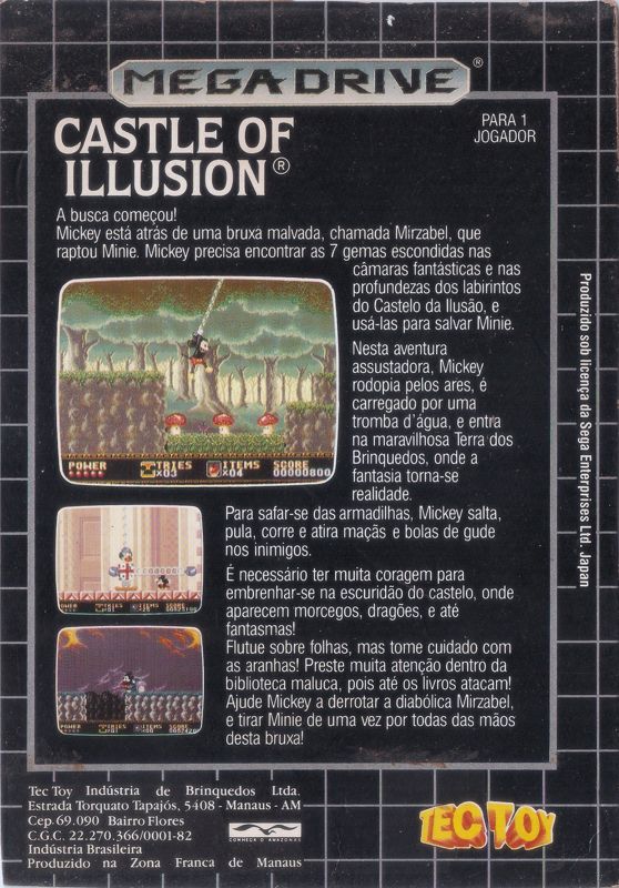 Back Cover for Castle of Illusion starring Mickey Mouse (Genesis)