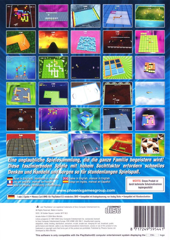 Back Cover for Arcade Action: 30 Games (PlayStation 2)