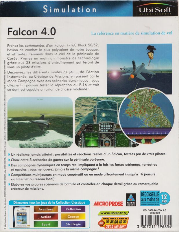 Back Cover for Falcon 4.0 (Windows) (Collection Classique release (Ubi Soft, 2000))