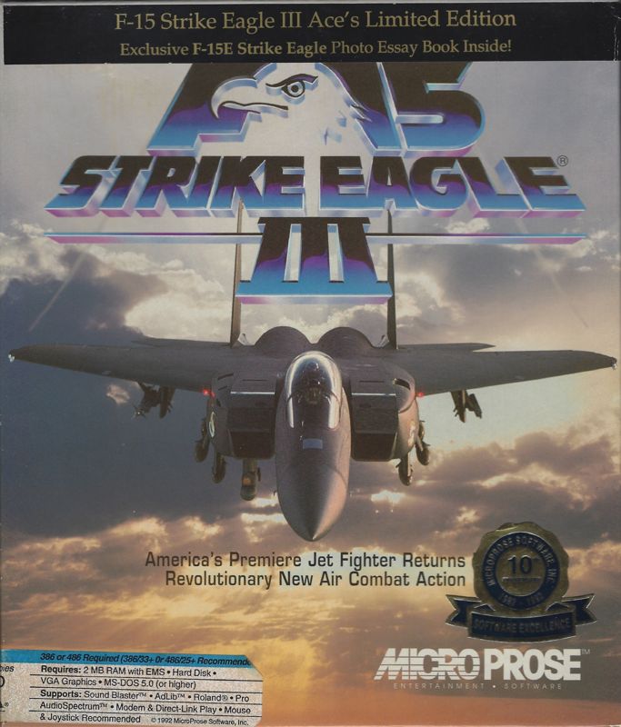 Front Cover for F-15 Strike Eagle III (Ace's Limited Edition) (DOS)