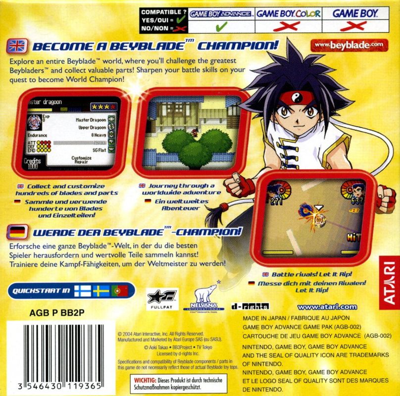 Back Cover for Beyblade: GRevolution (Game Boy Advance)