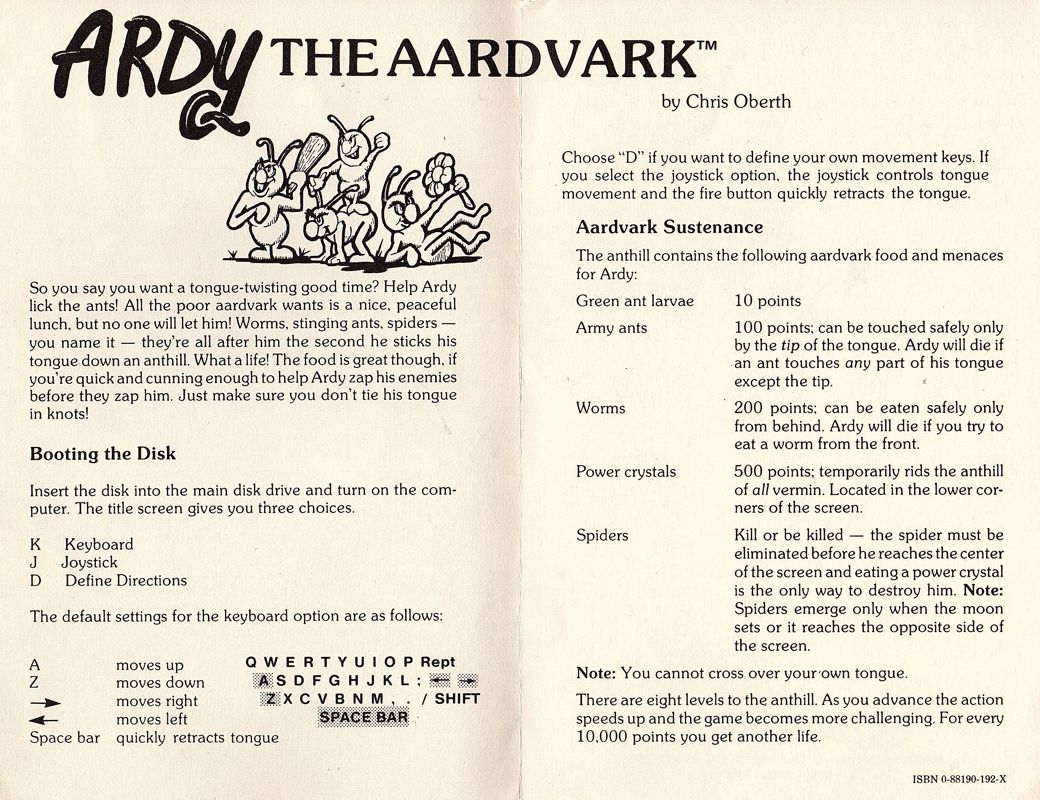 Ardy the Aardvark cover or packaging material - MobyGames