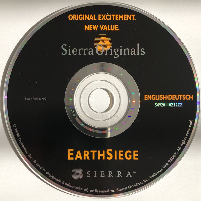 Media for Metaltech: EarthSiege (DOS) (Sierra Originals release)