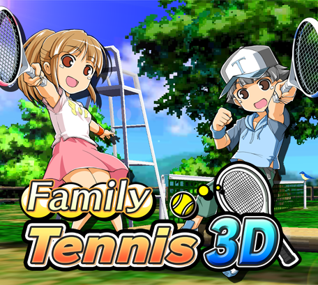 Front Cover for Family Tennis 3D (Nintendo 3DS) (download release)