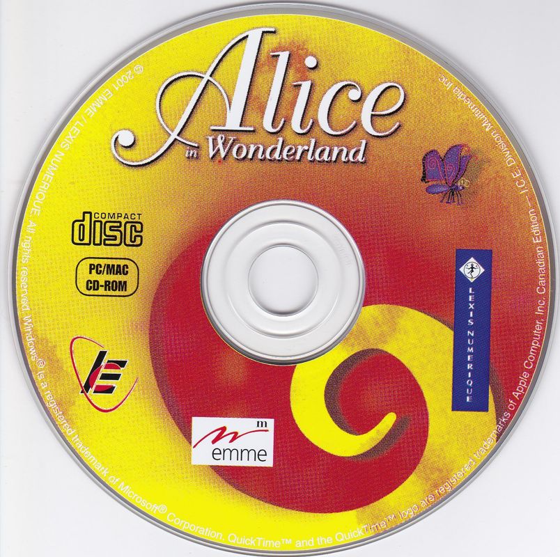 Media for Alice in Wonderland (Macintosh and Windows)