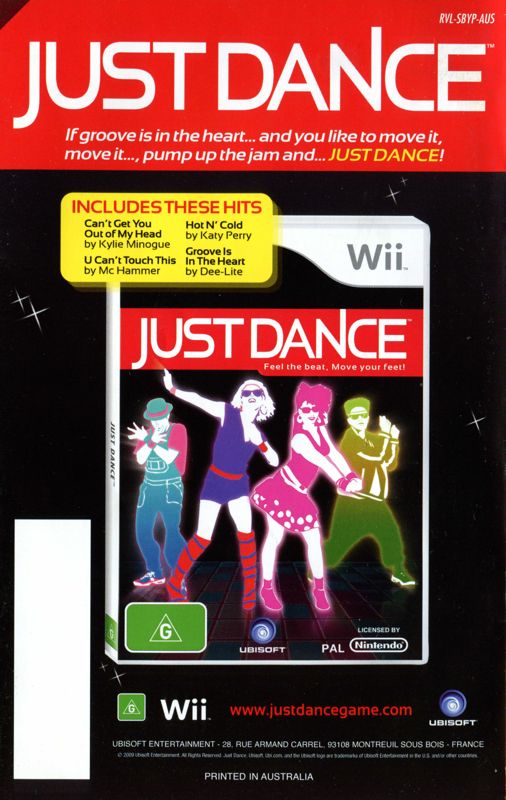 Manual for Dance on Broadway (Wii): Back