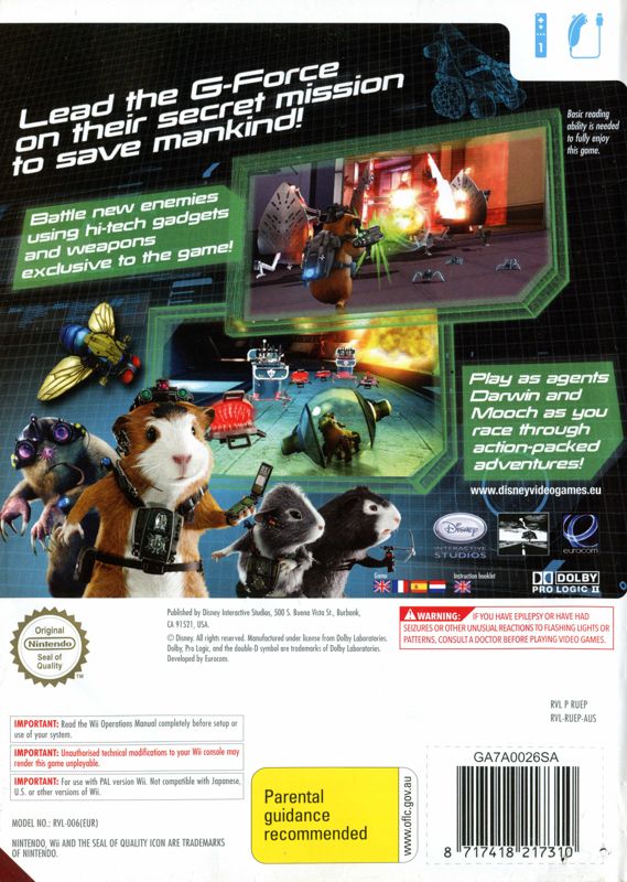Back Cover for Disney G-Force (Wii)