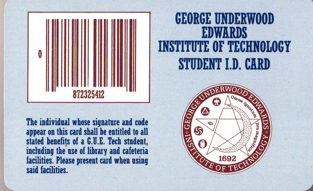 Extras for The Lurking Horror (Apple II): Student I.D. Card