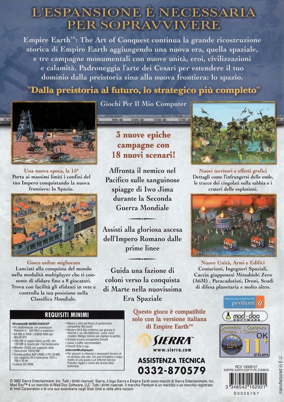 Back Cover for Empire Earth: The Art of Conquest (Windows)