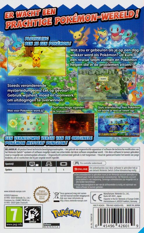 Mystery cover Dungeon: material packaging DX Team - MobyGames Rescue or Pokémon