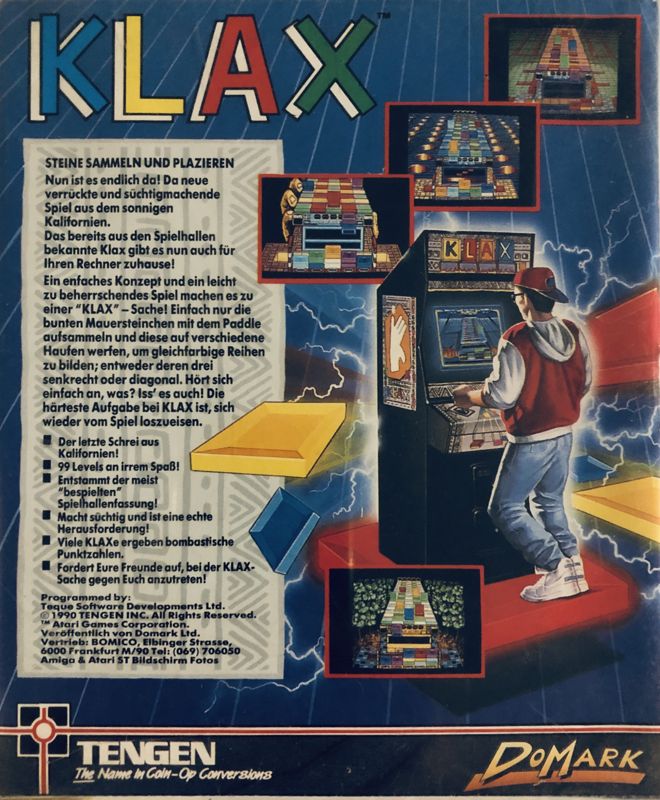 Back Cover for Klax (Amiga)