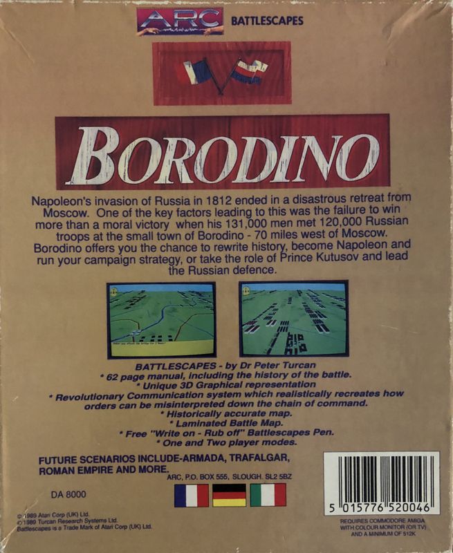 Back Cover for Borodino (Amiga)