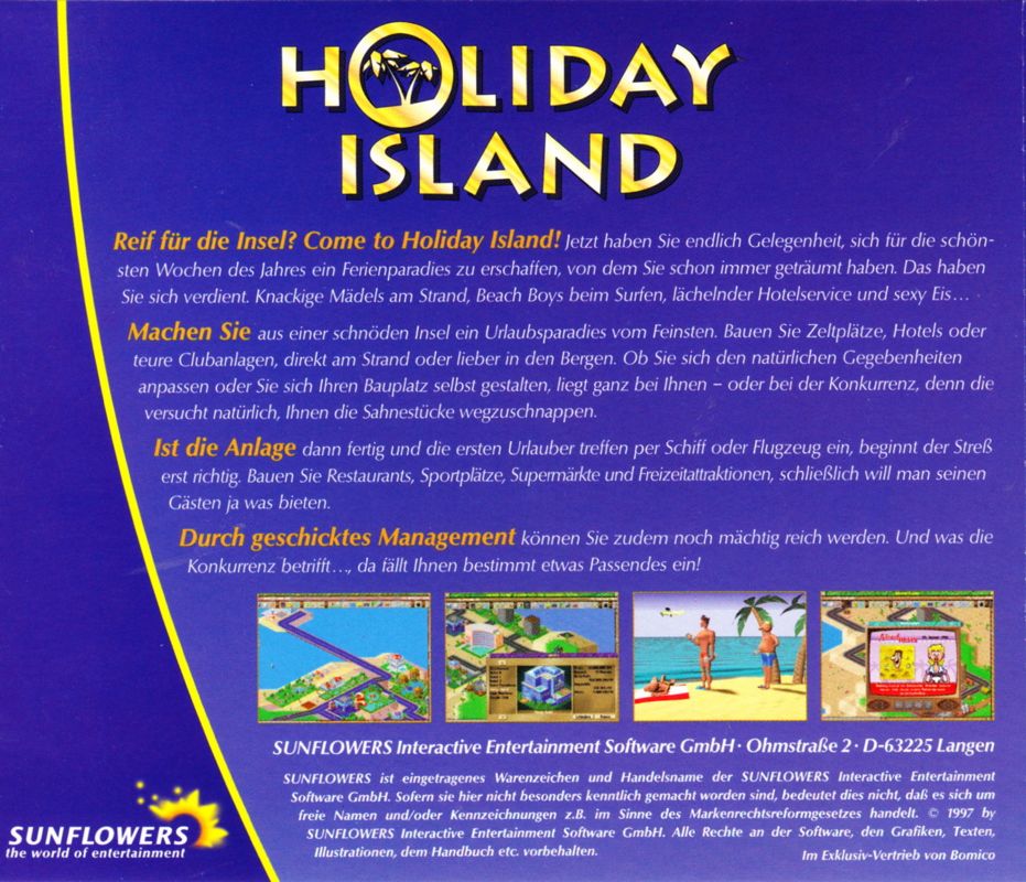Other for Holiday Island: Erweiterte Version (Windows and Windows 3.x) (Soft Price release): Jewel Case - Back