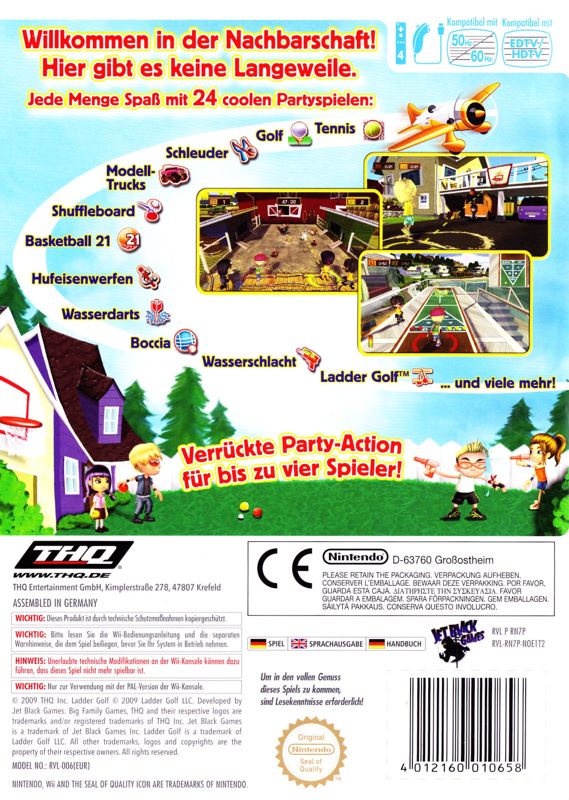 Back Cover for Neighborhood Games (Wii)