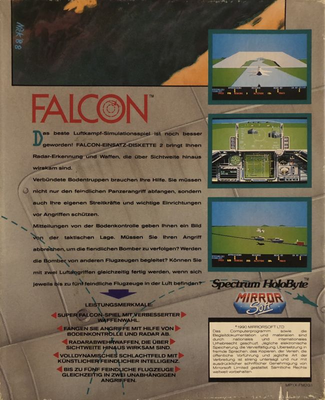 Back Cover for Falcon Operation: Firefight (Amiga)