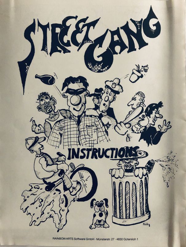 Manual for Street Gang (Atari ST): Back