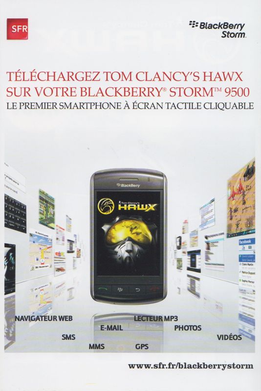 Advertisement for Tom Clancy's H.A.W.X (Windows): for the mobile game - Back