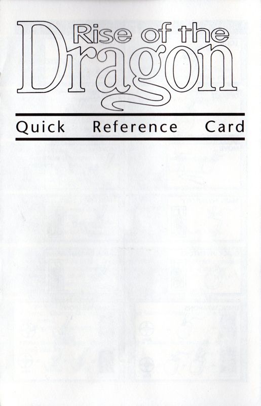 Reference Card for Rise of the Dragon (DOS) (5.25" Disk release (256 Colors version))