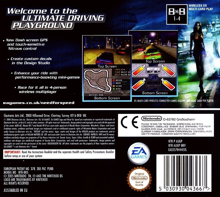 Back Cover for Need for Speed: Underground 2 (Nintendo DS)