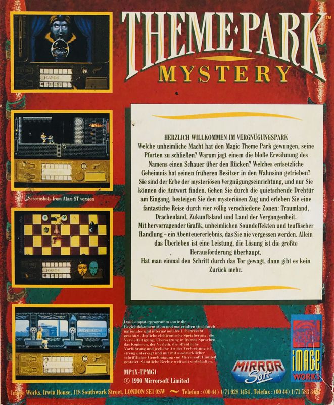 Back Cover for Theme Park Mystery (Amiga)