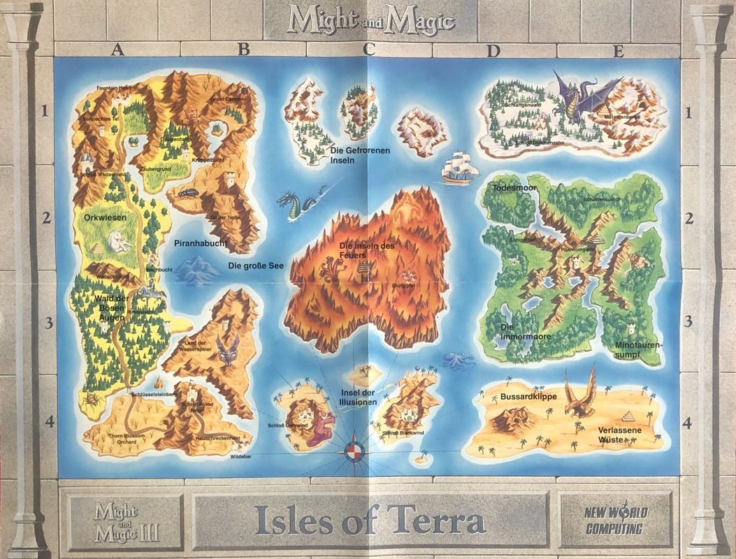 Map for Might and Magic III: Isles of Terra (Amiga)