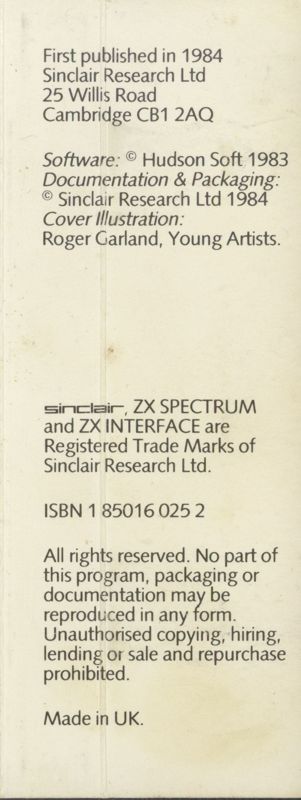 Inside Cover for Stop the Express (ZX Spectrum)