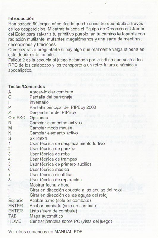 Reference Card for Fallout 2 (Windows) ("Colección 'Juega y Aprende'" release): Quickstart guide - Page 3