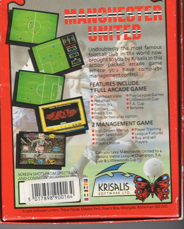 Back Cover for Manchester United (Commodore 64)