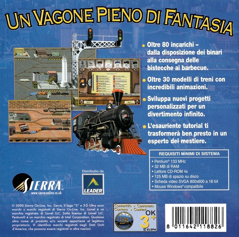 Manual for 3-D Ultra Lionel Train Town Deluxe (Windows): Back