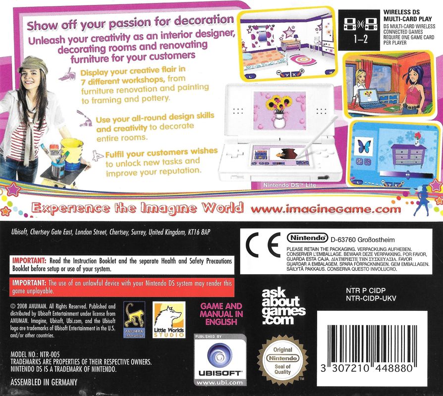 Back Cover for Imagine: Interior Designer (Nintendo DS)